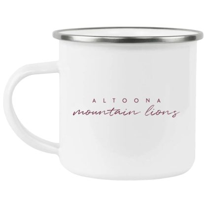 Altoona Mountain Lions Script Enamel Camping Mug