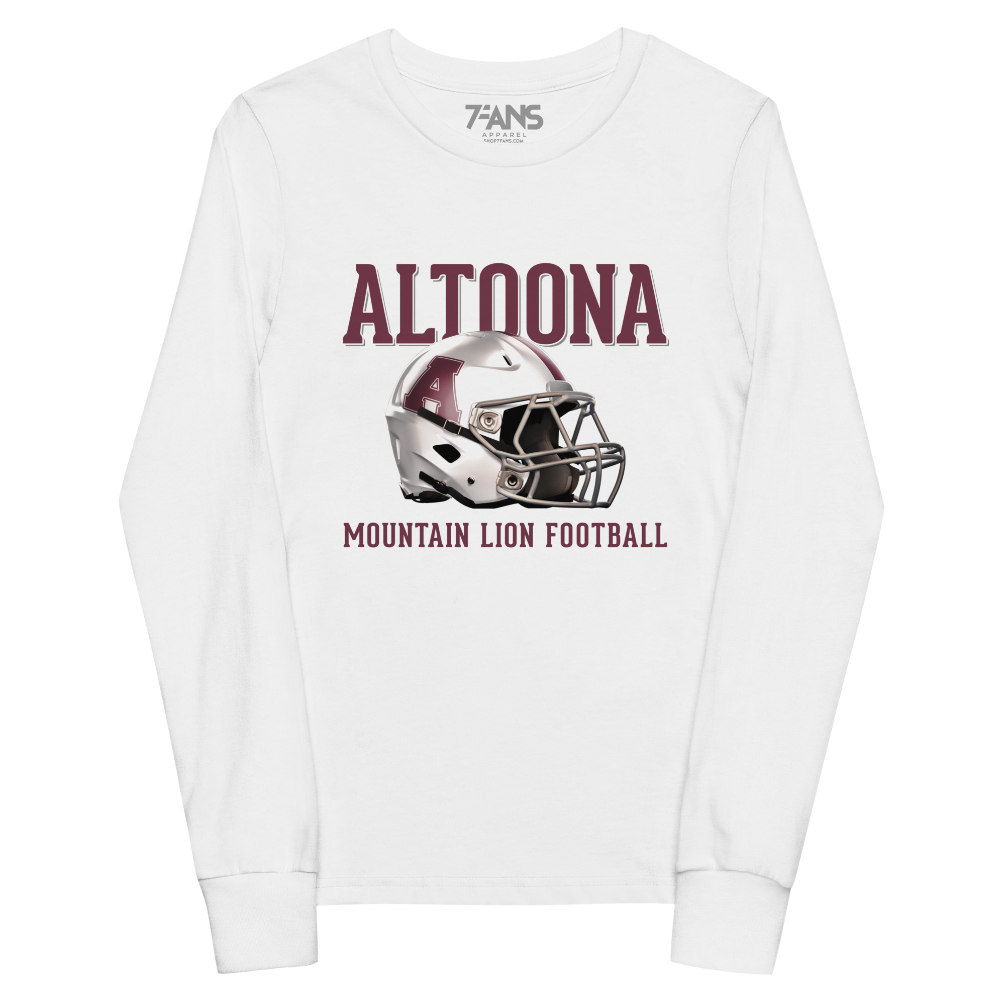 Youth Altoona Football Helmet long sleeve tee - Image 2